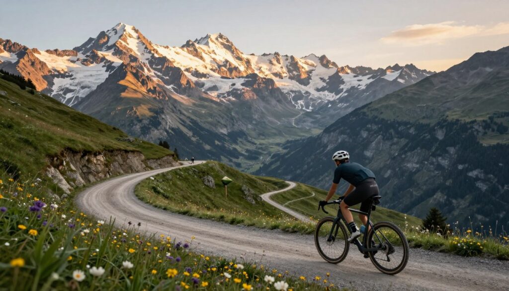De 10 spectaculairste gravelbestemmingen - Alpenpassen met gravelfiets en sneeuwtoppen
